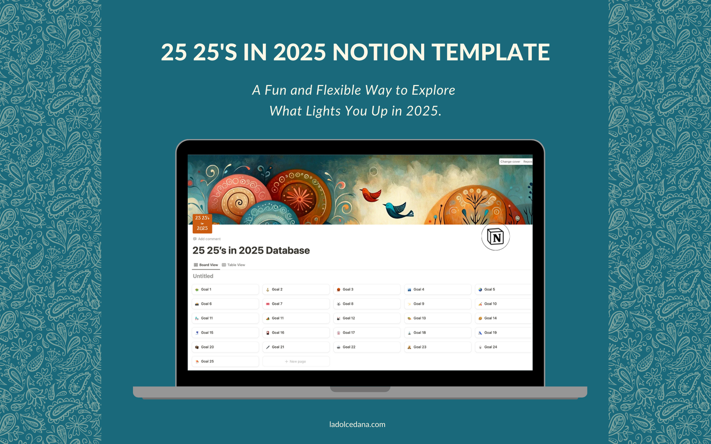 25 25's in 2025 Notion Template