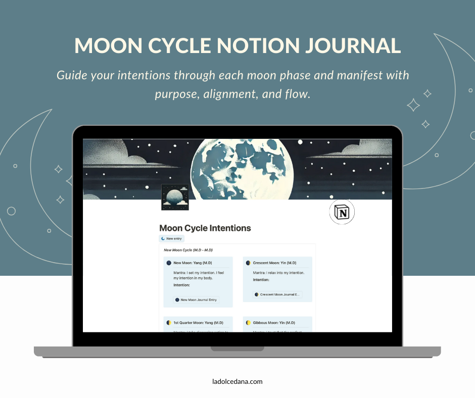 Moon Cycle Intentions Journal Notion Template